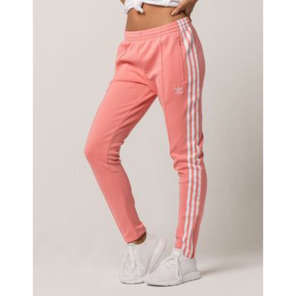 Pink adidas track pants/joggers